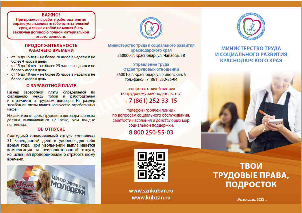 Твои трудовые права Подросток