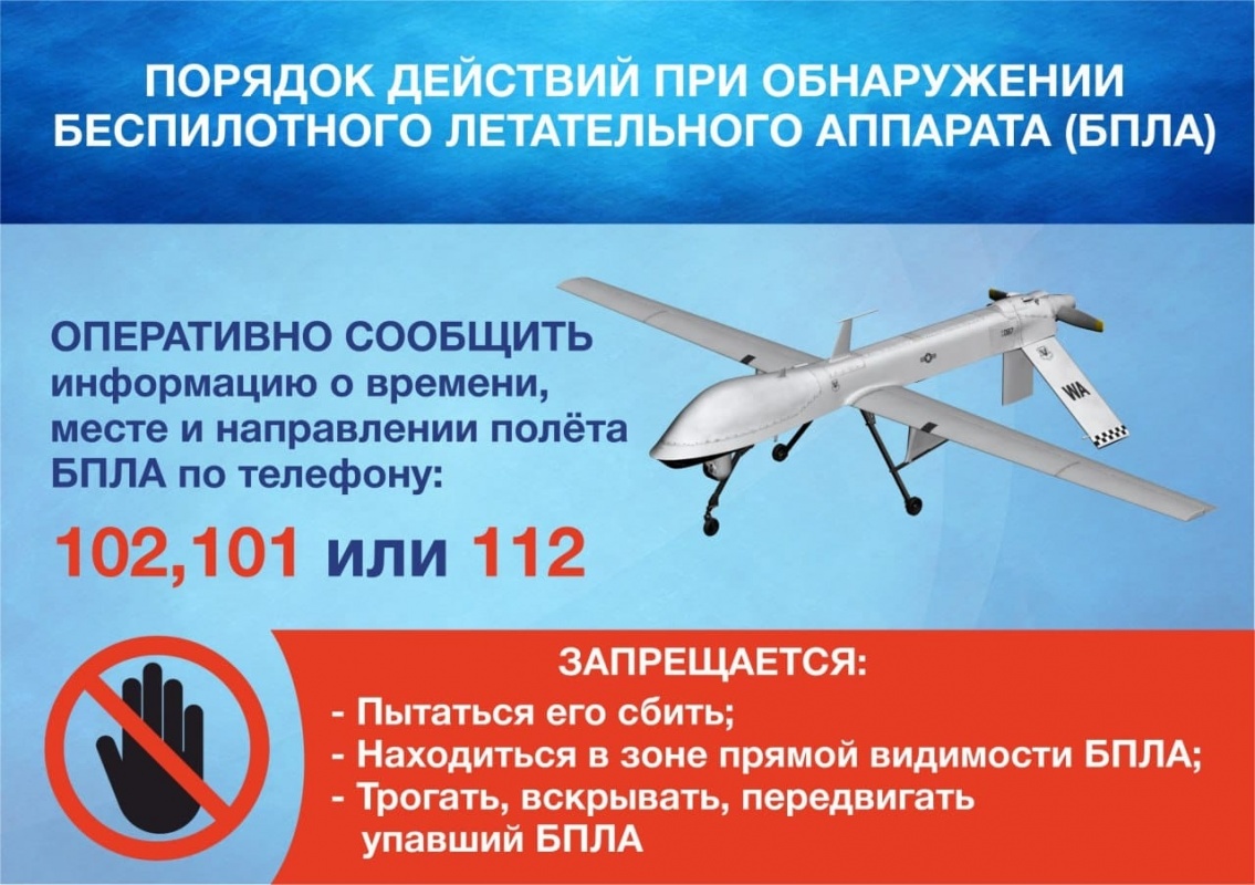 ПОРЯДОК ДЕЙСТВИЙ ПРИ ОБНАРУЖЕНИИ БЕСПИЛОТНОГО ЛЕТАТЕЛЬНОГО АППАРАТА(БПЛА)