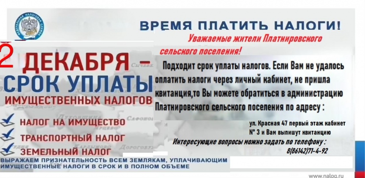 Оплата имущественных налогов