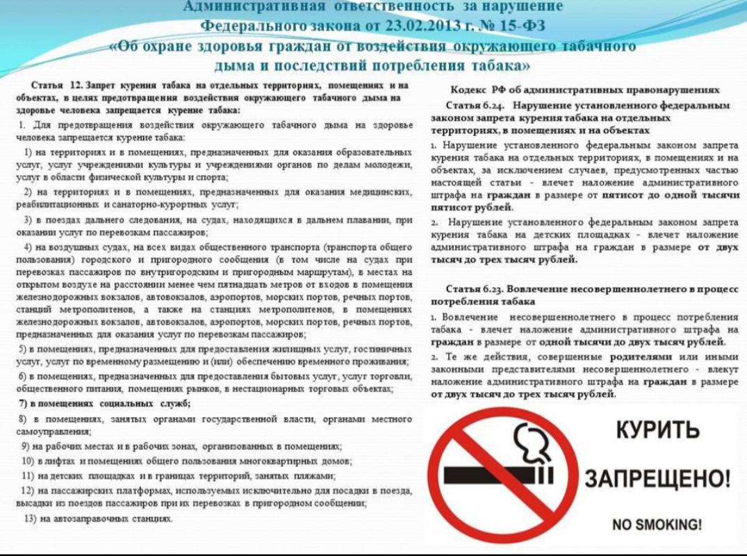 О запрете курения табака